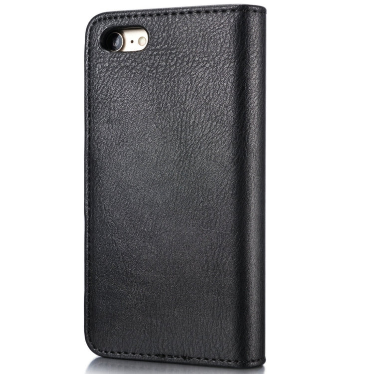 DG.MING For iPhone SE 2020 & 8 & 7  Crazy Horse Texture Horizontal Flip Detachable Magnetic Protective Case with Holder & Card Slots & Wallet(Black)