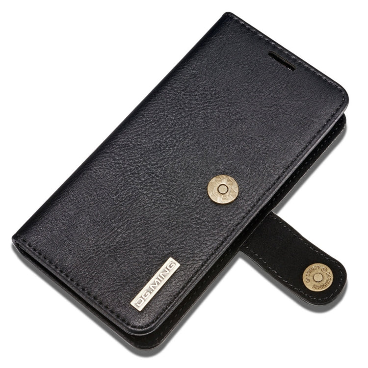 DG.MING For iPhone SE 2020 & 8 & 7  Crazy Horse Texture Horizontal Flip Detachable Magnetic Protective Case with Holder & Card Slots & Wallet(Black)