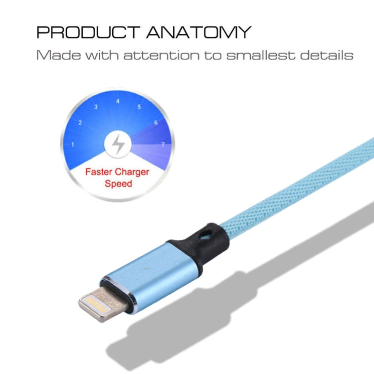 1m 2A USB to 8 Pin Nylon Weave Style Data Sync Charging Cable, 8 Pin Black, 8 Pin Grey, 8 Pin Blue, 8 Pin Red, 8 Pin White, 8 Pin Pink