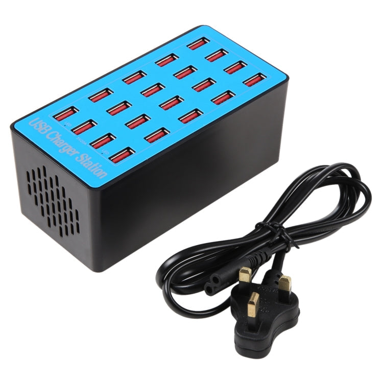 WLX-A5+ 100W 20 USB Ports Charger Station Automatically Assigned Smart Charger with Power LED Indicator, EU Plug, WLX-A5+ UK Plug, WLX-A5+ US Plug