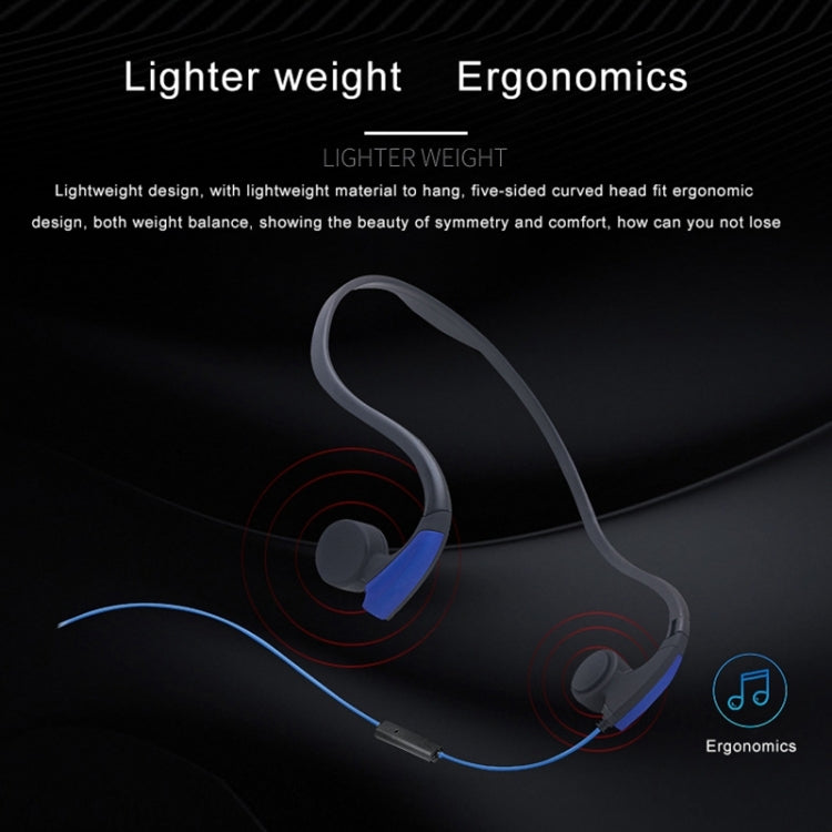 Rear Hanging Wire-Controlled Bone Conduction Outdoor Sports Headphone(Blue)