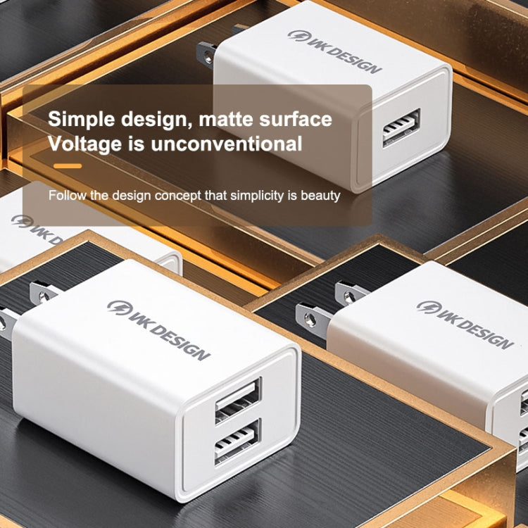 WK WP-U119 10W Dual USB Ports Travel Charger Power Adapter, US Plug, WP-U119 US Plug