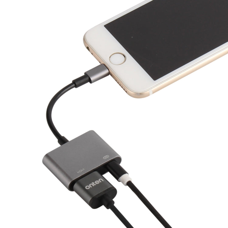 7565S 8 Pin to HDMI HDTV Projector Video Adapter Cable for iPad(Grey)