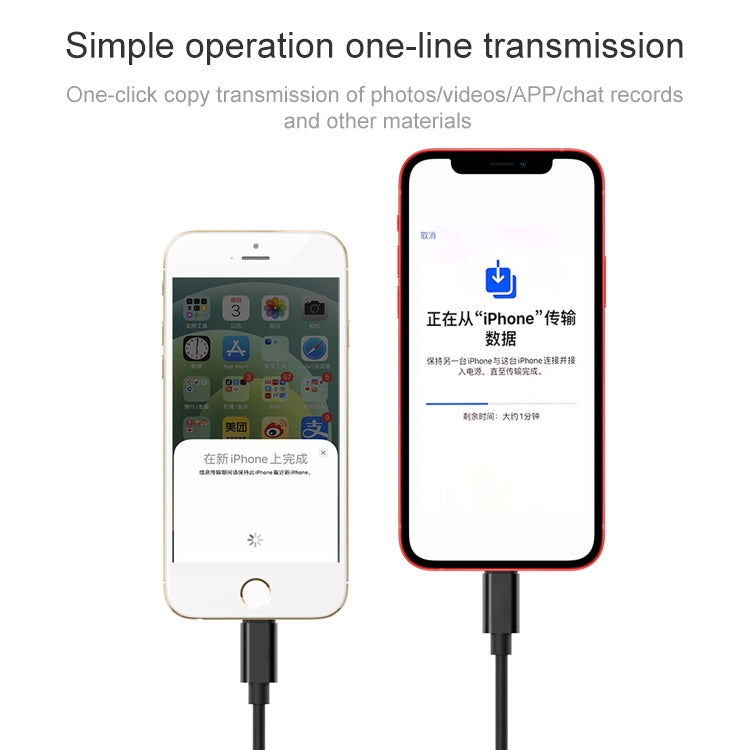 8 Pin to 8 Pin Data Migration Cable, Support Charging, Cable Length: 30cm