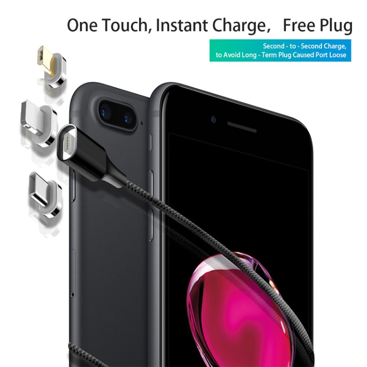 M11 3 in 1 3A USB to 8 Pin + Micro USB + USB-C / Type-C Nylon Braided Magnetic Data Cable, Cable Length: 1m, 8 Pin + Micro USB + USB-C / Type-C