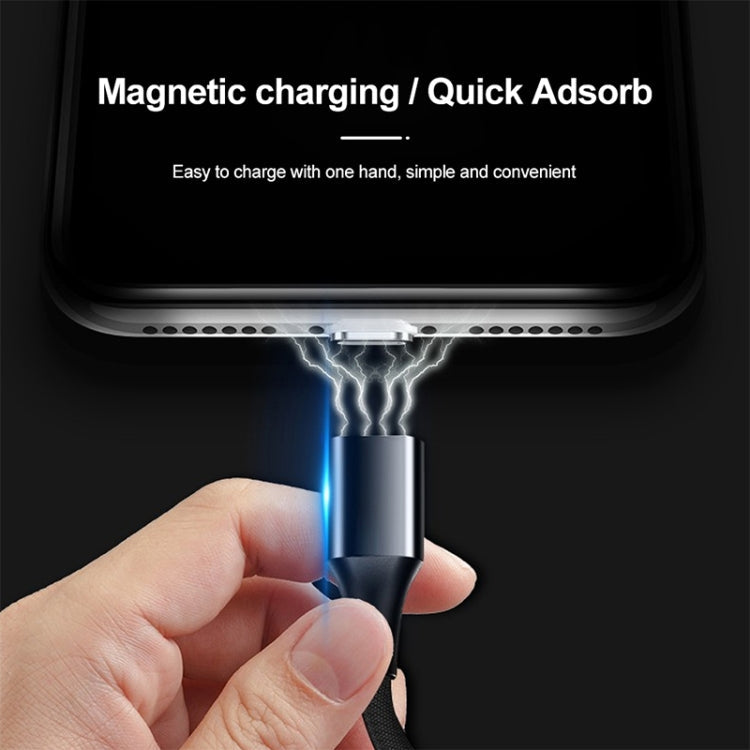 M11 3 in 1 3A USB to 8 Pin + Micro USB + USB-C / Type-C Nylon Braided Magnetic Data Cable, Cable Length: 1m, 8 Pin + Micro USB + USB-C / Type-C