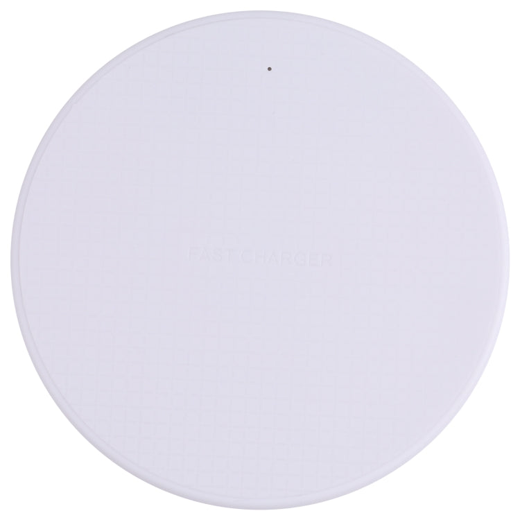 10W QI Plaid Pattern Round Plastic Wireless Charger, Plastic