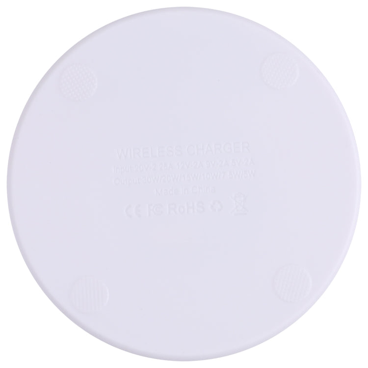 10W QI Plaid Pattern Round Plastic Wireless Charger, Plastic