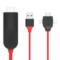 MiraScreen L7-8 3 in 1 8 Pin  Micro USB  USB-C / Type-C to HDMI Video Converter Cable, Cable Length: 2m
