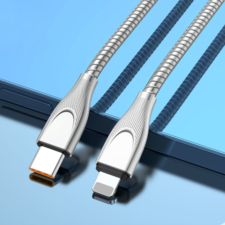 ADC-009 USB-C / Type-C to 8 Pin Zinc Alloy Hose Fast Charging Data Cable, Cable Length: 1m, USB-C / Type-C to 8 Pin