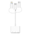 3 in 1 8-Pin And Micro USB And Type-C to TF & SD Card Reader USB OTG Extender Adapter