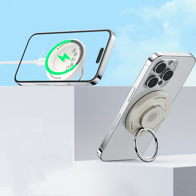 ROCK W51 15W Magnetic Ring Holder 3 in 1 Wireless Charger (Black)