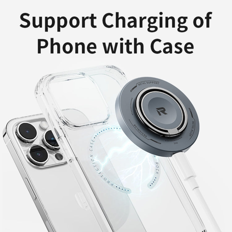 ROCK W51 15W Magnetic Ring Holder 3 in 1 Wireless Charger (Black)