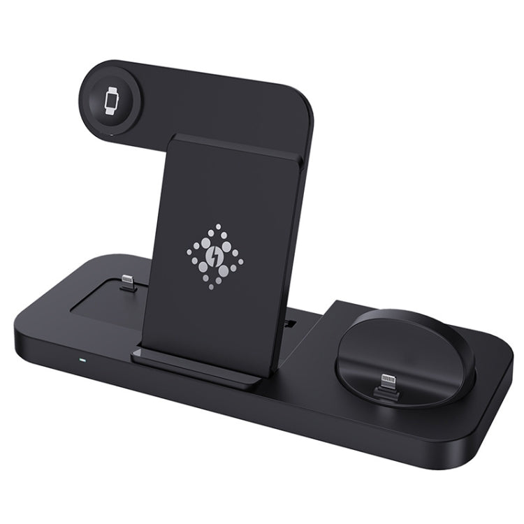 6 in 1 Multifunctional Foldable Vertical Wireless Charger (Black)
