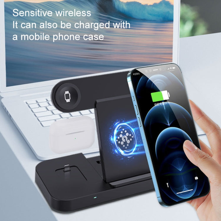6 in 1 Multifunctional Foldable Vertical Wireless Charger (Black)