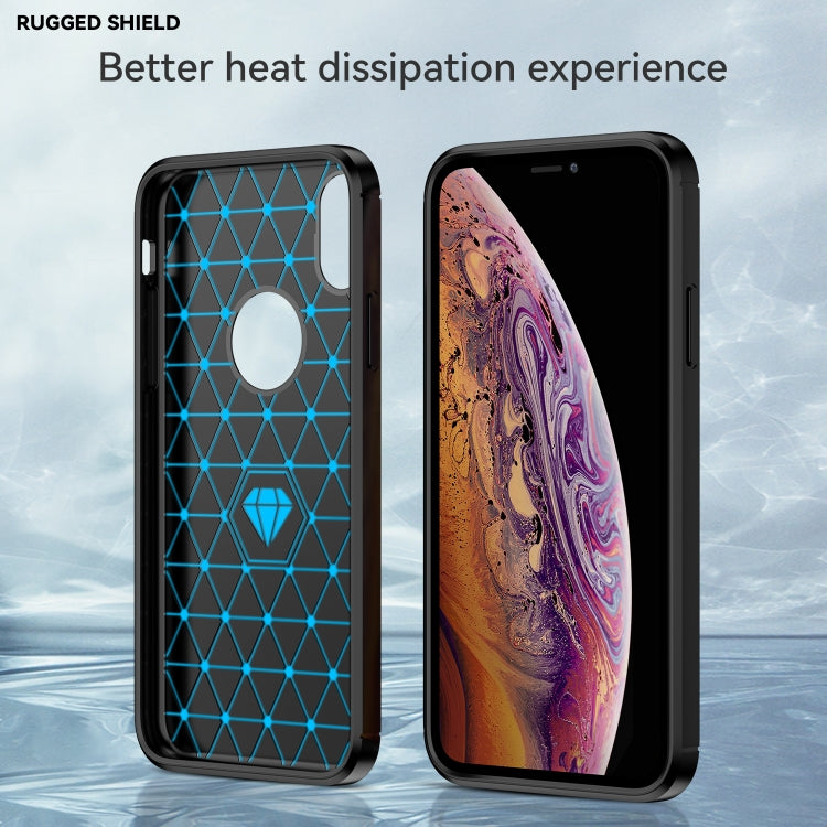 For iPhone X / XS Carbon Fiber TPU Brushed Texture Shockproof Protective Back Cover Case, For iPhone X / XS, For X