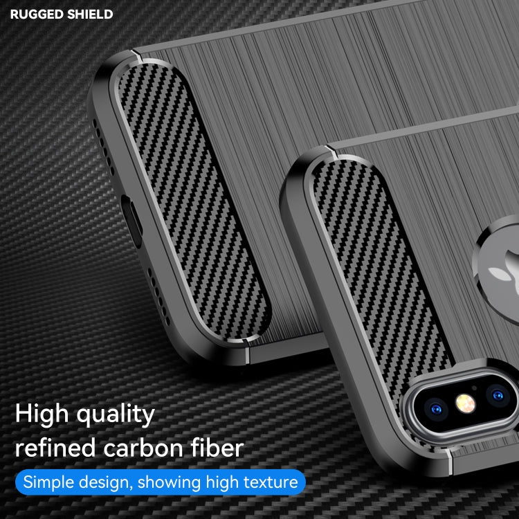 For iPhone X / XS Carbon Fiber TPU Brushed Texture Shockproof Protective Back Cover Case, For iPhone X / XS, For X