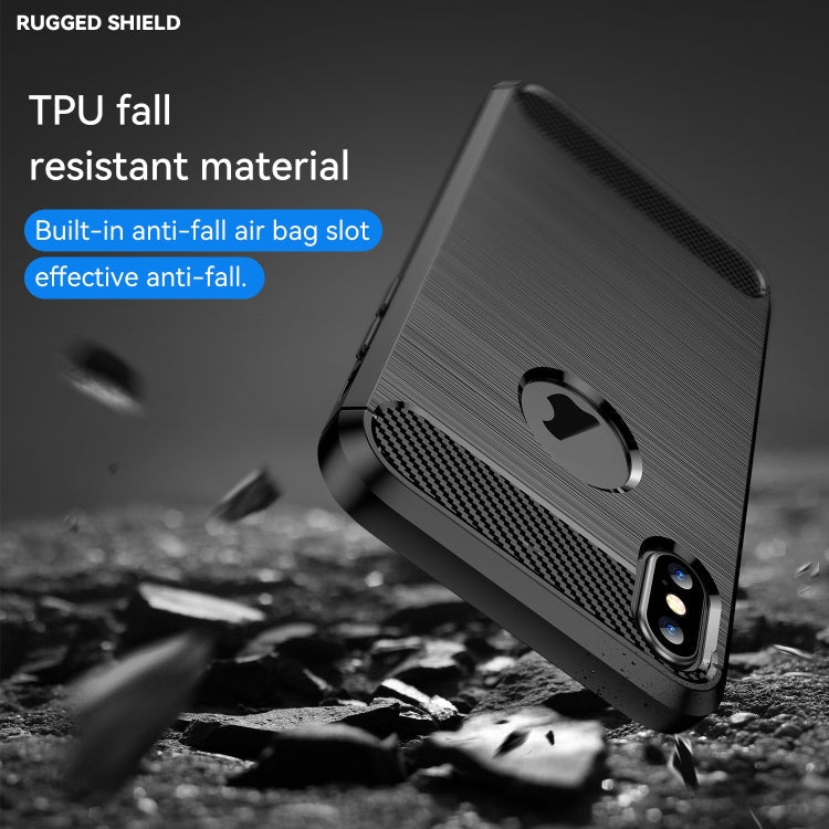 For iPhone X / XS Carbon Fiber TPU Brushed Texture Shockproof Protective Back Cover Case, For iPhone X / XS, For X