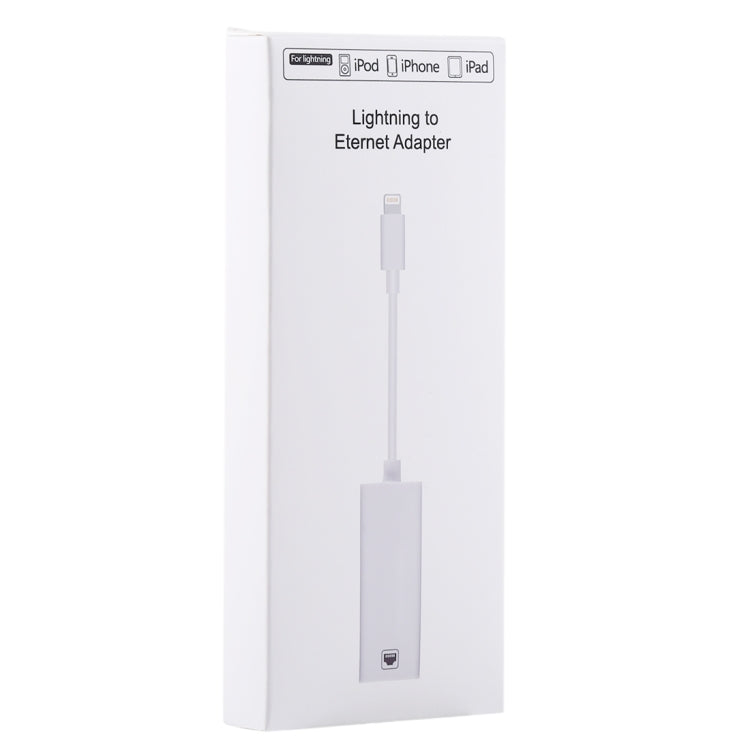 NK107A1 8 Pin to RJ45 Ethernet LAN Network Adapter Cable for iPhone / iPad Series, Total Length: 16cm(White)