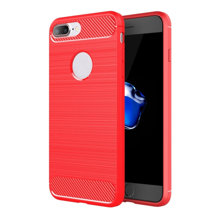 For iPhone 8 Plus Brushed Texture Fiber TPU Rugged Armor Protective Case, For iPhone 8 Plus