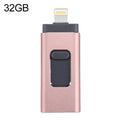 easyflash RQW-01B 3 in 1 USB 2.0 & 8 Pin & Micro USB 32GB Flash Drive, RQW-01B Rose Gold