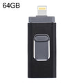easyflash RQW-01B 3 in 1 USB 2.0 & 8 Pin & Micro USB 64GB Flash Drive, RQW-01B Black