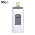 easyflash RQW-01B 3 in 1 USB 2.0 & 8 Pin & Micro USB 64GB Flash Drive, RQW-01B Silver