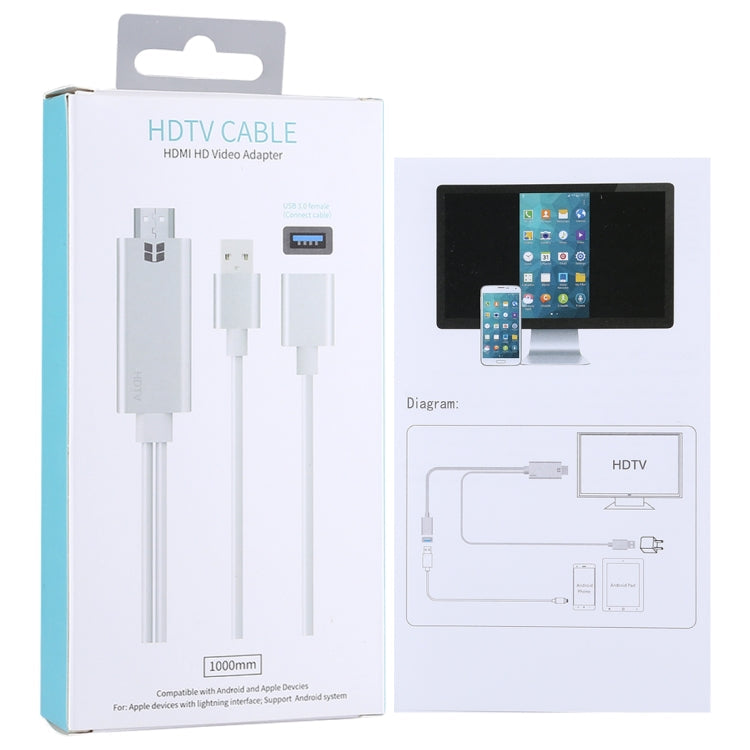USB 3.0 Female HDMI HD 1080P Video Converter HDTV Cable(Black)