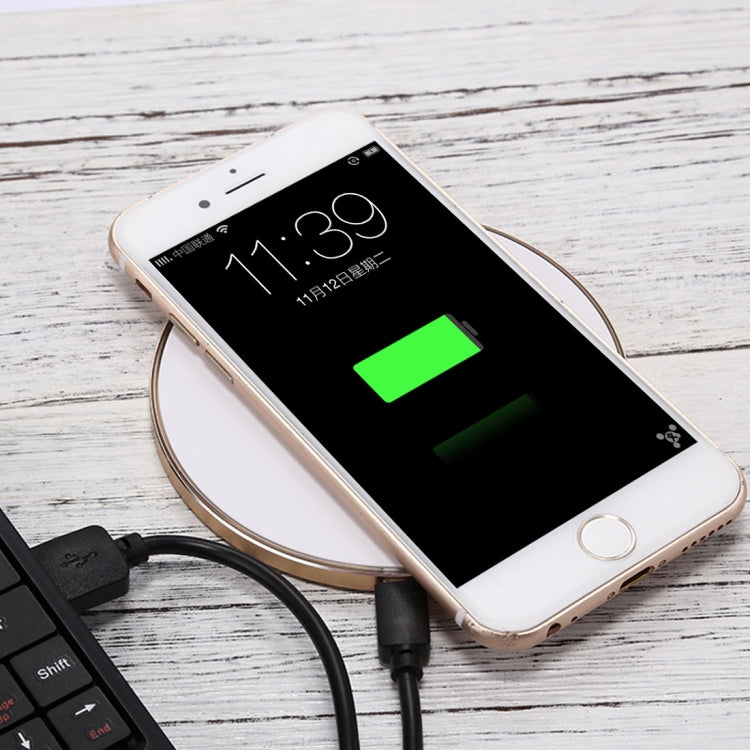 Q21 Fast Charging Wireless Charger Station with Indicator Light(Gold)