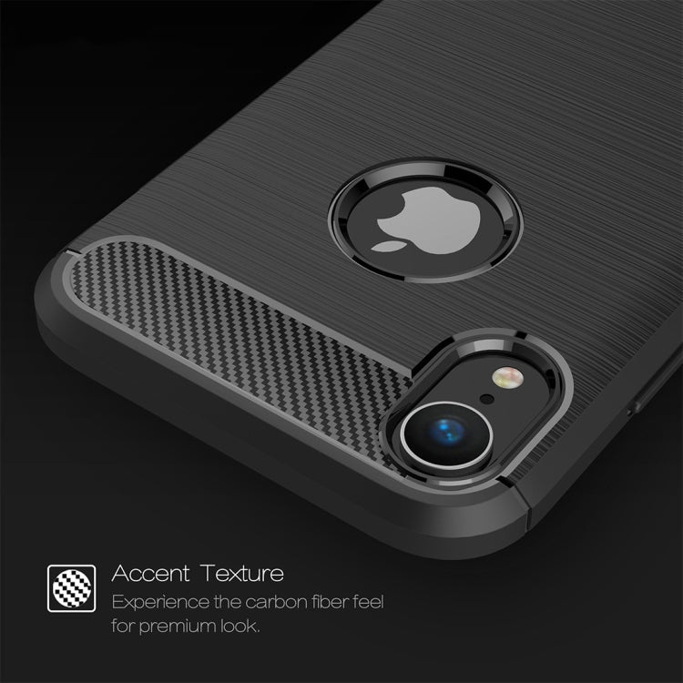 For iPhone XR Brushed Texture Carbon Fiber Shockproof TPU Protective Back Case, For iPhone XR, For XR