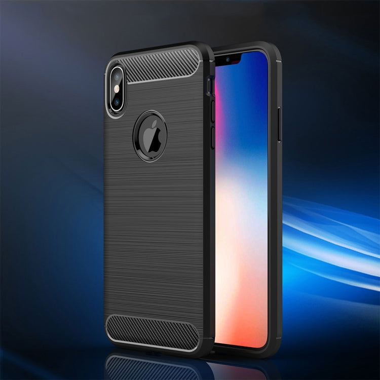 For iPhone XS Max Brushed Texture Carbon Fiber Shockproof TPU Protective Back Case, For iPhone XS Max, For XS Max