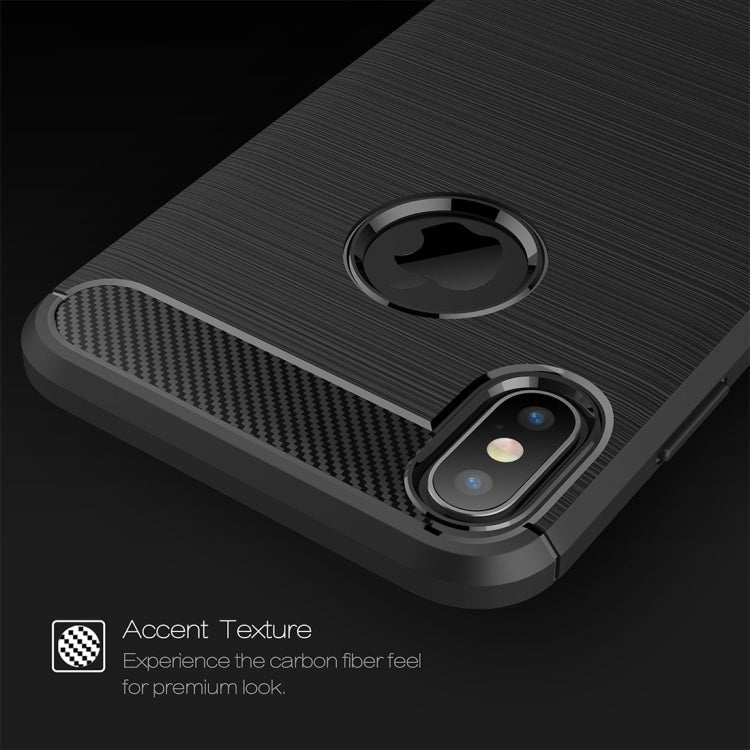 For iPhone XS Max Brushed Texture Carbon Fiber Shockproof TPU Protective Back Case, For iPhone XS Max, For XS Max