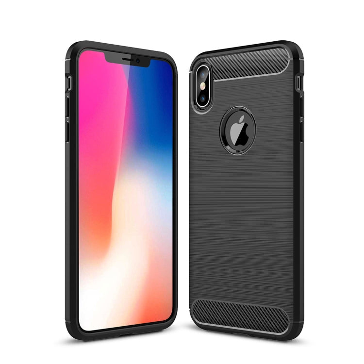 For iPhone XS Max Brushed Texture Carbon Fiber Shockproof TPU Protective Back Case, For iPhone XS Max, For XS Max