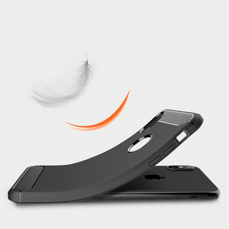 For iPhone XS Max Brushed Texture Carbon Fiber Shockproof TPU Protective Back Case, For iPhone XS Max, For XS Max