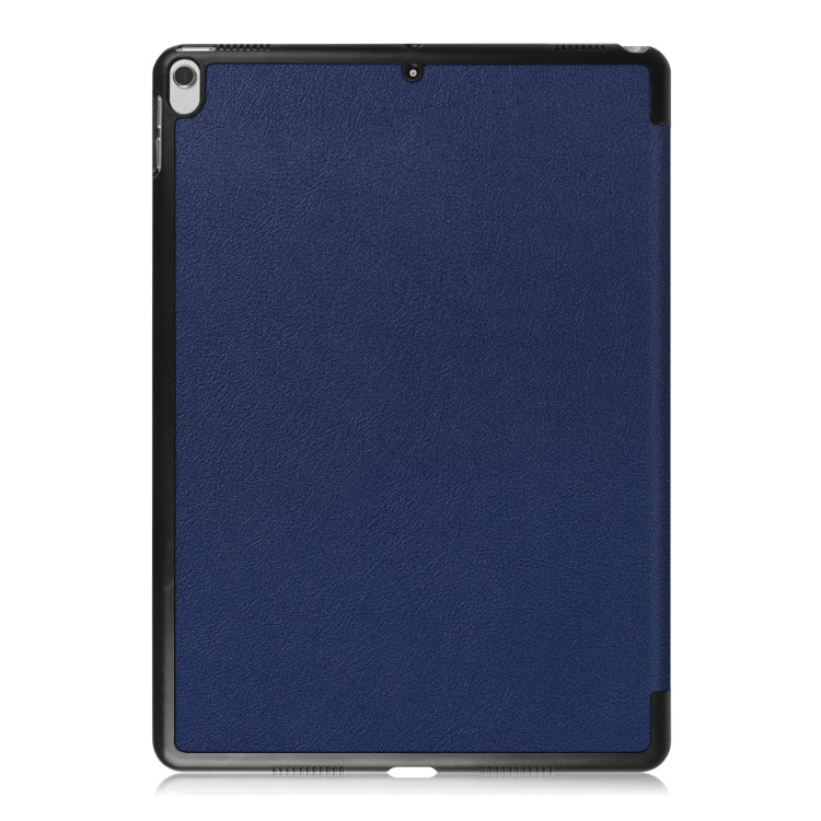 Custer Texture Horizontal Flip Leather Case for  iPad Air 2019 10.5 inch, with Three-folding Holder & Sleep / Wake-up Function (Dark Blue)