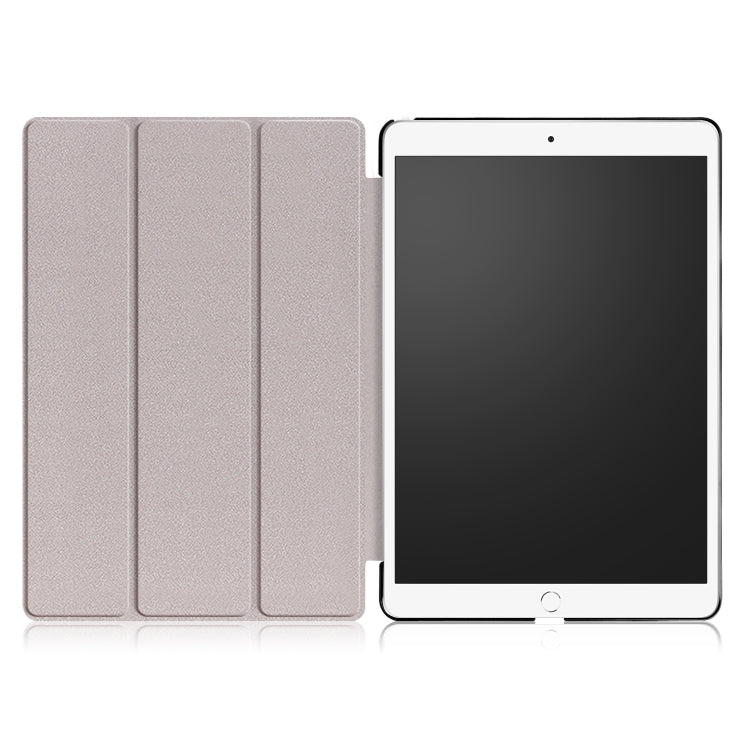 Custer Texture Horizontal Flip Leather Case for  iPad Air 2019 10.5 inch, with Three-folding Holder & Sleep / Wake-up Function (Dark Blue)