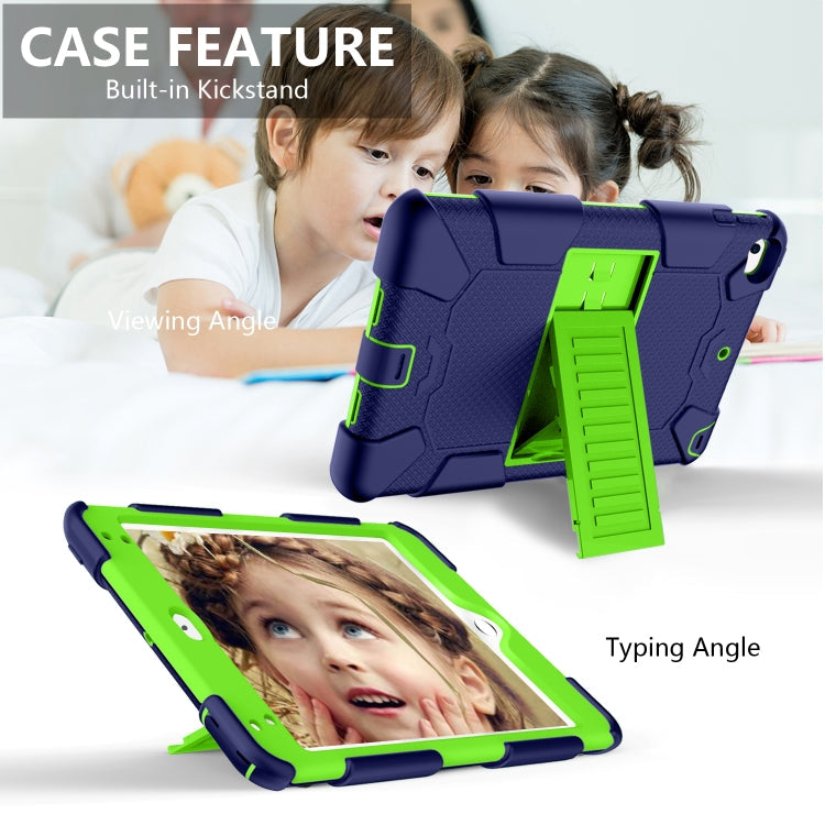 Shockproof Two-color Silicone Protection Shell for iPad Mini 2019 & 4, with Holder (Rose Red+Blue), IPRO0183A, IPRO0183B, IPRO0183C, IPRO0183D, IPRO0183E, IPRO0183F, IPRO0183G, IPRO0183H, IPRO0183I, IPRO0183J, IPRO0183K