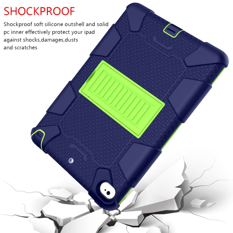 Shockproof Two-color Silicone Protection Shell for iPad Mini 2019 & 4, with Holder (Rose Red+Blue), IPRO0183A, IPRO0183B, IPRO0183C, IPRO0183D, IPRO0183E, IPRO0183F, IPRO0183G, IPRO0183H, IPRO0183I, IPRO0183J, IPRO0183K