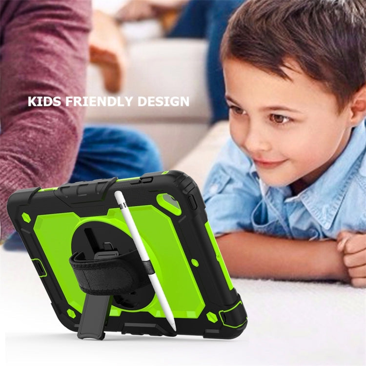Shockproof Black Silica Gel + Colorful PC Protective Case for iPad Mini 2019 / Mini 4, with Holder & Shoulder Strap & Hand Strap & Pen Slot(Green)