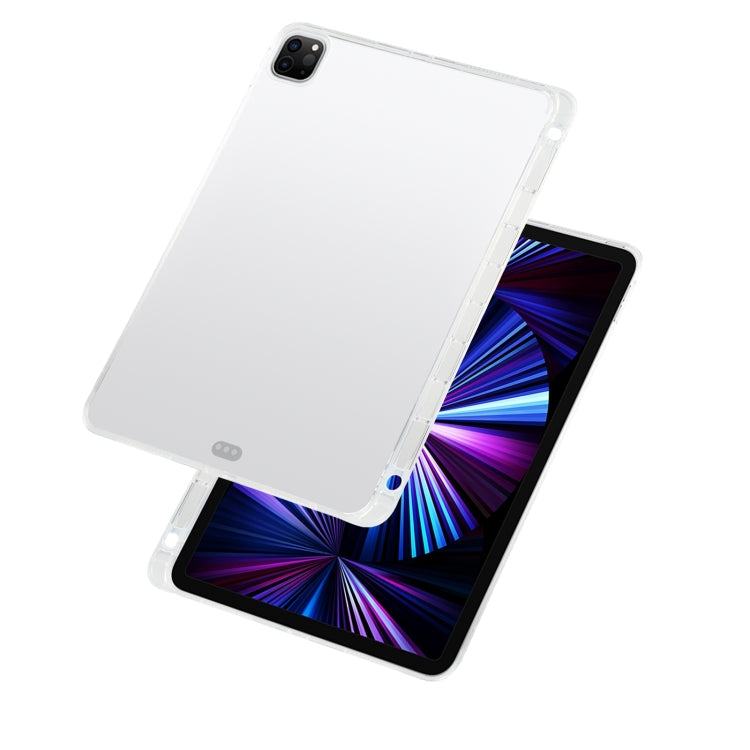 For iPad Pro 11 2022 / 2021 Transparent All-inclusive TPU Silicone Anti-drop Protective Tablet Case with Pen Slot