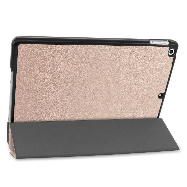 For iPad 10.2 Custer Texture Horizontal Flip Smart PU Leather Case with Sleep / Wake-up Function & Three-folding Holder, For iPad 10.2