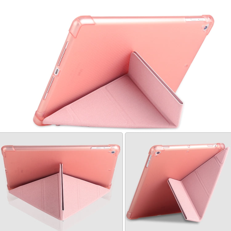 Multi-folding Shockproof TPU Protective Case for iPad 9.7 (2018) / 9.7 (2017) / air / air2, with Holder & Pen Slot, iPad 9.7 (2018) / 9.7 (2017) / air / air2