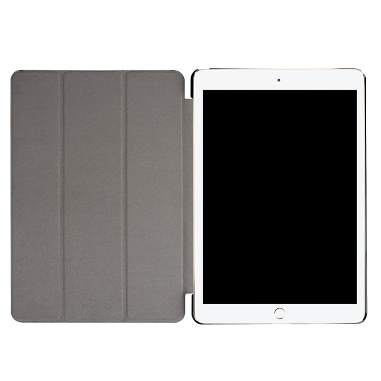 For iPad Pro 10.5 inch PU Litchi Texture 3-folding Smart Case Clear Back Cover with Holder(Black)