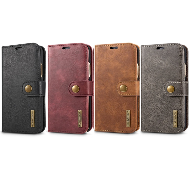 For iPhone X / XS DG.MING  Crazy Horse Texture Horizontal Flip Detachable Magnetic Protective Case with Holder & Card Slots & Wallet, iPhone  X, For  X, iPhone X