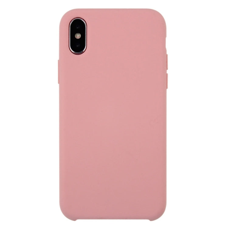 For iPhone X / XS Pure Color Liquid Silicone + PC Dropproof Protective Back Cover Case, For X, iPhone X, X
