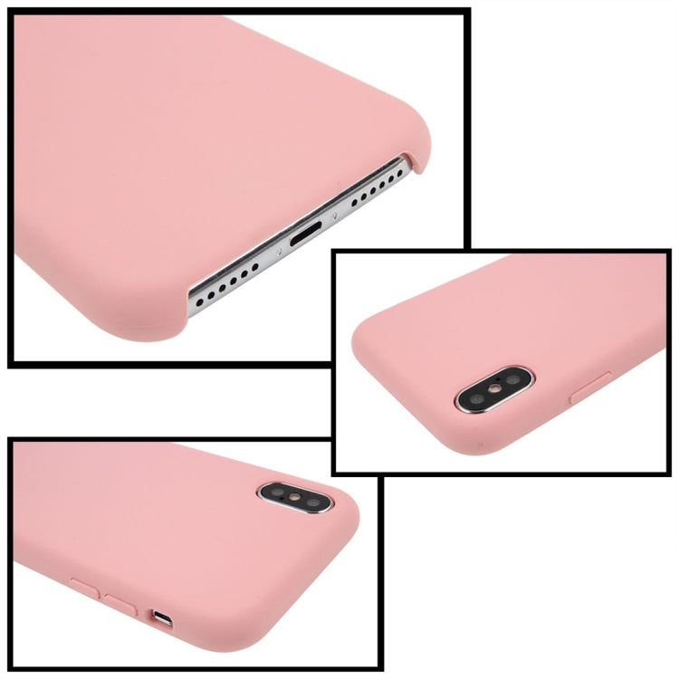 For iPhone X / XS Pure Color Liquid Silicone + PC Dropproof Protective Back Cover Case, For X, iPhone X, X