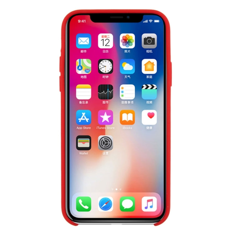 For iPhone X / XS Pure Color Liquid Silicone + PC Dropproof Protective Back Cover Case, For X, iPhone X, X
