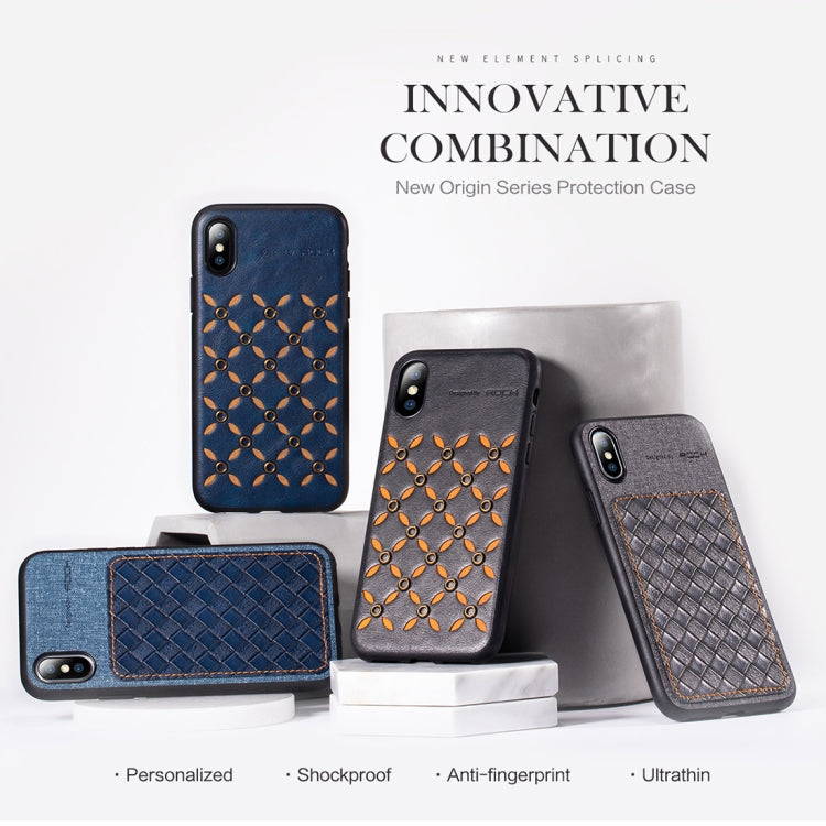 For iPhone XS Max ROCK Origin Series Business TPU + PU Protective Case, For XS Max