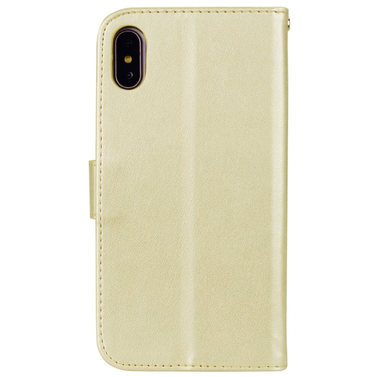For iPhone XS Max Rose Embossed Horizontal Flip PU Leather Case with Holder & Card Slots & Wallet, For XS Max