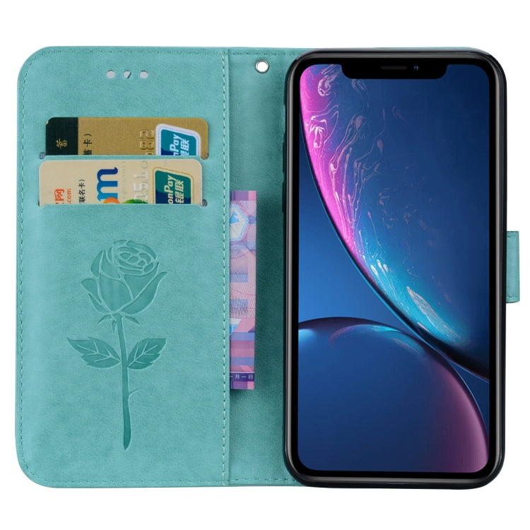 For iPhone XR Rose Embossed Horizontal Flip PU Leather Case,  with Holder & Card Slots & Wallet